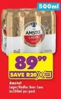 Shoprite Amstel - lager/radler beer cans offer