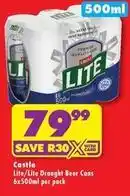 Shoprite Castle - lite draught beer cans offer