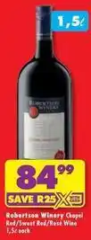 Shoprite Robertson winery - chapel red/sweet red/rosé wine offer