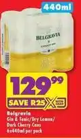 Shoprite Gin & tonic/dry lemon/dark cherry cans offer