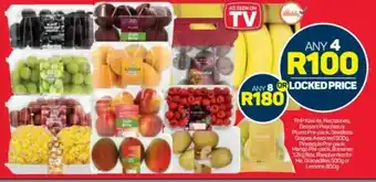 Pick n Pay PnP Kiwi 4s, Nectarines Dessert Peaches or Plums Pre-pack Seedless Grapes Assorted 500g, Pineapple Pre-pack, Mango Pre-pack offer