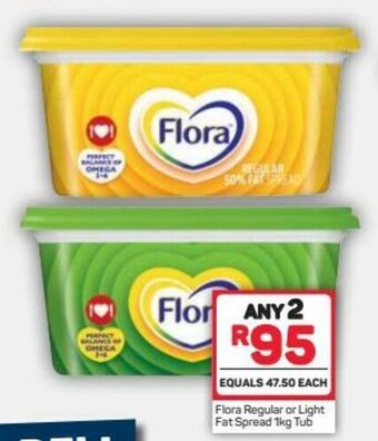 Pick n Pay Flora Regular or Light Fat Spread 1kg offer