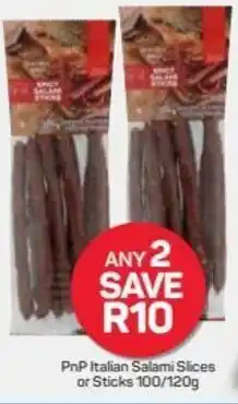 Pick n Pay PnP Italian Salami Slices or Sticks 100/120g offer