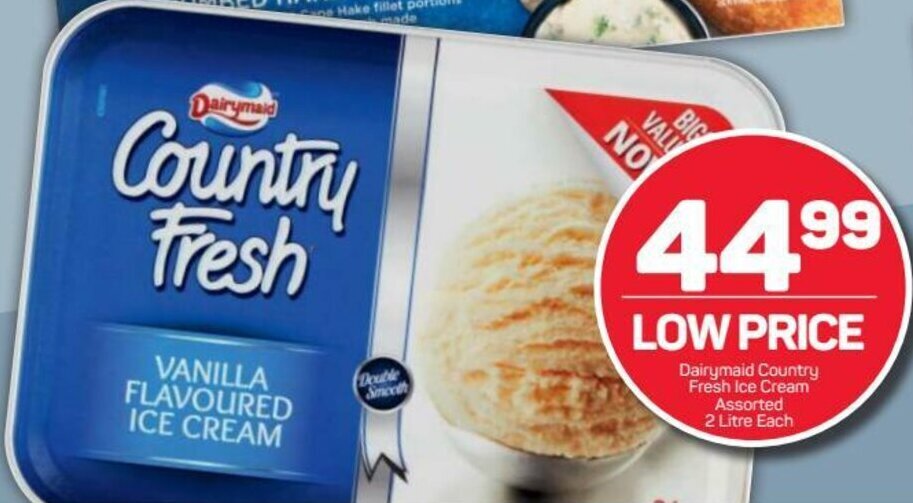 Dairymaid Country Fresh Ice Creams Assorted 2 Litre offer at Pick n Pay