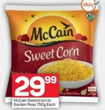 Pick n Pay McCain Sweetcorn or Garden Peas 750g offer