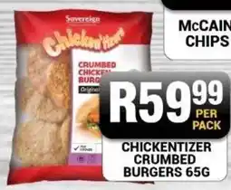 Chikro Food Market CHICKENTIZER CRUMBED BURGERS offer