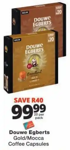 Checkers Douwe Egberts Gold/Mocca Coffee Capsules offer
