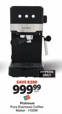 Checkers Platinum Pure Espresso Coffee Maker offer