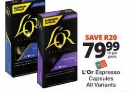Checkers L'Or Espresso Capsules offer