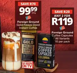 Checkers Foreign Ground Gold Freeze Dried Instant Coffee offer