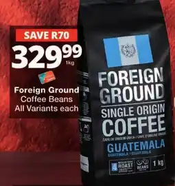 Checkers Foreign Ground Coffee Beans offer
