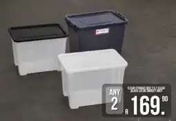 West Pack Lifestyle CLEAR STORAGE BOX 21LT CLEAR BLACK LID OR SMOKEY GREY offer