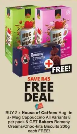 Checkers House of Coffees Hug-in-a-Mug Cappuccino offer