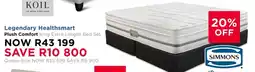 Dial a Bed Simmons Legendary Healthsmart Plush Comfort King Extra Length Bed Set offer