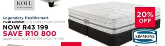 Dial a Bed Simmons Legendary Healthsmart Plush Comfort King Extra Length Bed Set offer