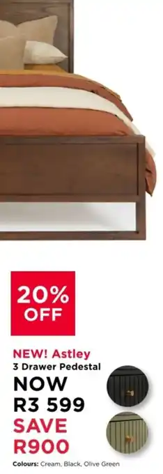 Dial a Bed Astley 3 Drawer Pedestal offer