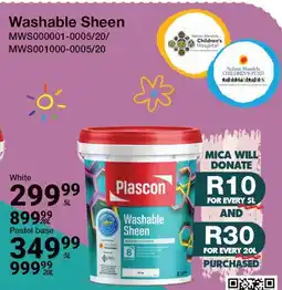 Mica Plascon Washable Sheen offer