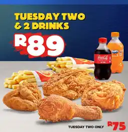 Hungry Lion Tuesday Two & 2 Drinks offer