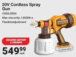 Mica 20V Cordless Spray Gun INGCO offer