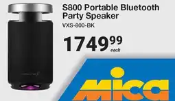 Mica S800 Portable Bluetooth Party Speaker VXS-800-BK offer