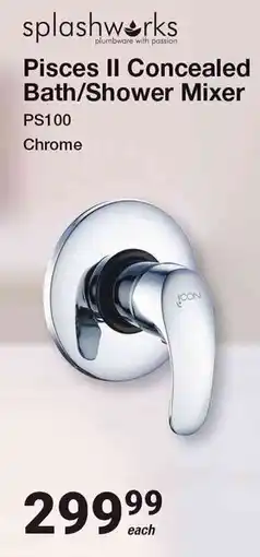 Mica Pisces II Concealed Bath/Shower Mixer PS100 Chrome offer