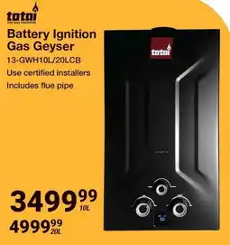 Mica Battery Ignition Gas Geyser offer