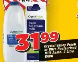 OK Grocer Crystal Valley Fresh or Ultra Pasteurised Milk offer