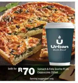OK Foods Urban Spinach & Feta Quiche PLUS Cappuccino offer