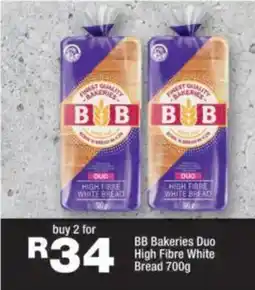 OK Foods BB Bakeries Duo High Fibre White Bread offer