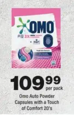 OK Foods Omo Auto Powder Capsules with a Touch of Comfort 20's offer