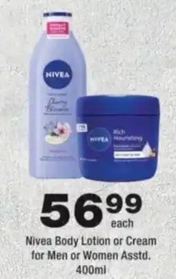 OK Foods Nivea Body Lotion or Cream Assorted offer