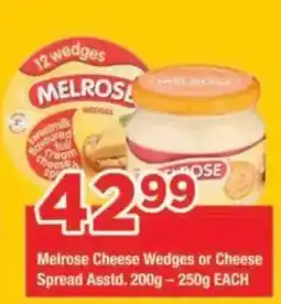 OK Foods Melrose Cheese Wedges or Cheese Spread Assid offer