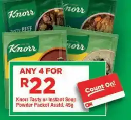 OK Foods Knorr Tasty or Instant Soup Powder Packet offer
