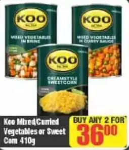 Big Save Koo Mixed/Curried Vegetables or Sweet Corn offer