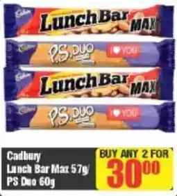 Big Save Cadbury Lunch Bar Max PS Duo offer