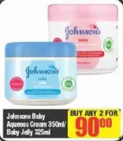 Big Save Johnson's Baby Aqueous Cream Baby Jelly offer