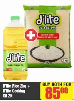 Big Save D'lite Rice 2kg + D'lite Cooking Oil 2lt offer