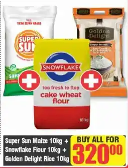 Big Save Super Sun Maize + Snowflake Flour + Golden Delight Rice offer