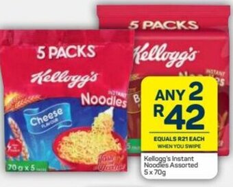 Pick n Pay Kellogg's Instant Noodles Assorted 5 x 70g offer