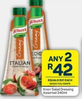 Pick n Pay Knorr Salad Dressing Assorted 340ml offer