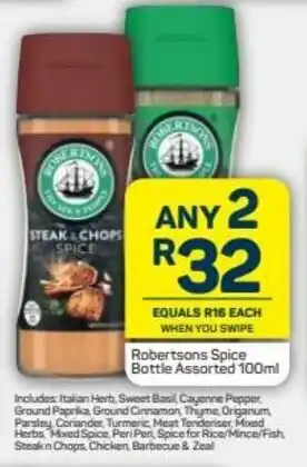 Pick n Pay Robertsons Spice Bottle Assorted 100ml offer
