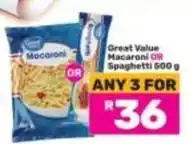 Game Great value - macaroni or spaghetti offer