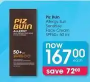 Clicks Allergy sun sensitive face cream spf50+ offer