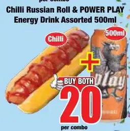 Boxer Superstores Chilli Russian Roll & POWER PLAY Energy Drink Assorted offer