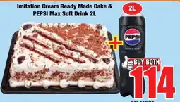 Boxer Superstores Imitation Cream Ready Made Cake & PEPSI Max Soft Drink offer