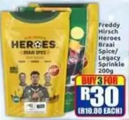 Three Star Cash and Carry Freddy Hirsch Heroes Braai Spice/ Legacy Sprinkle offer