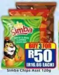 Three Star Cash and Carry Simba Chips Assorted offer