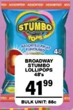 Giant Hyper Broadway Stumbo Lollipops Assorted offer