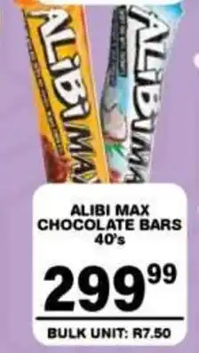 Giant Hyper Alibi max chocolate bars offer