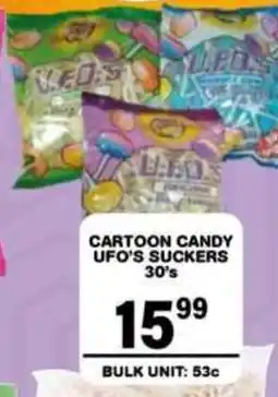 Giant Hyper Cartoon Candy UFO's Suckers offer
